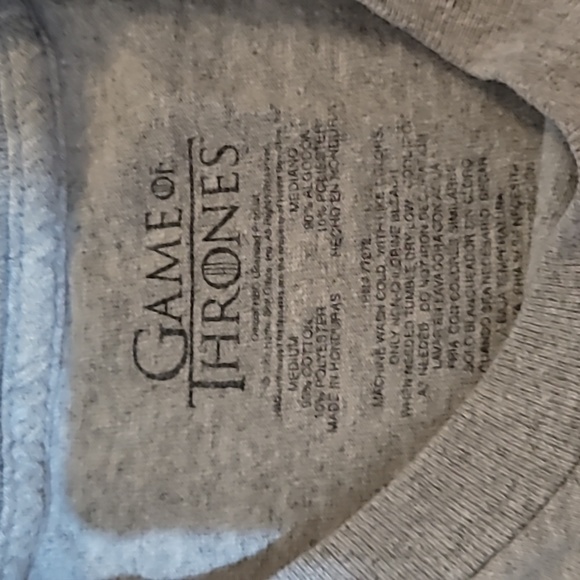 Mens T Shirt size medium. Game of Thrones Targaryen gray color - Picture 5 of 8
